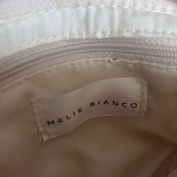 NWT Melie Bianco Alexandra Vegan Leather Top Knot Crescent Bag Soft Pink - Picture 9 of 9